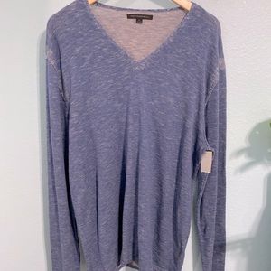 NORDSTORM JOHN VARVATOS BLUE LONG SLEEVE V NECK XL